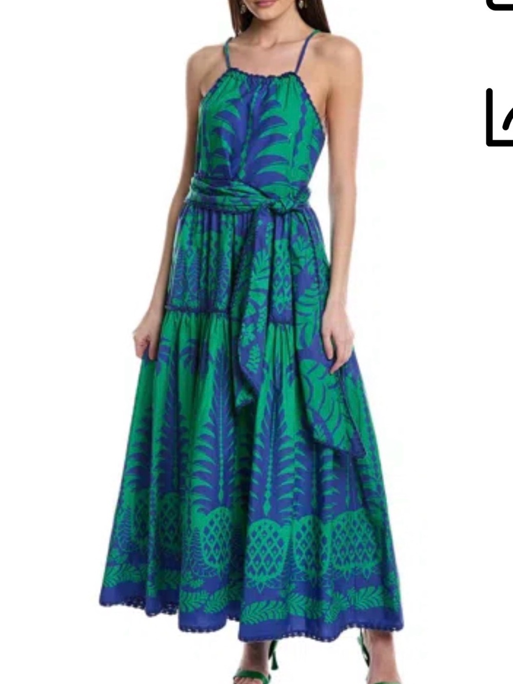 farm rio green pineapple dress | Dresses | Farm Rio Blue Maxi Blue Size Large Nwt Mermaid Bridesmaid Dresses